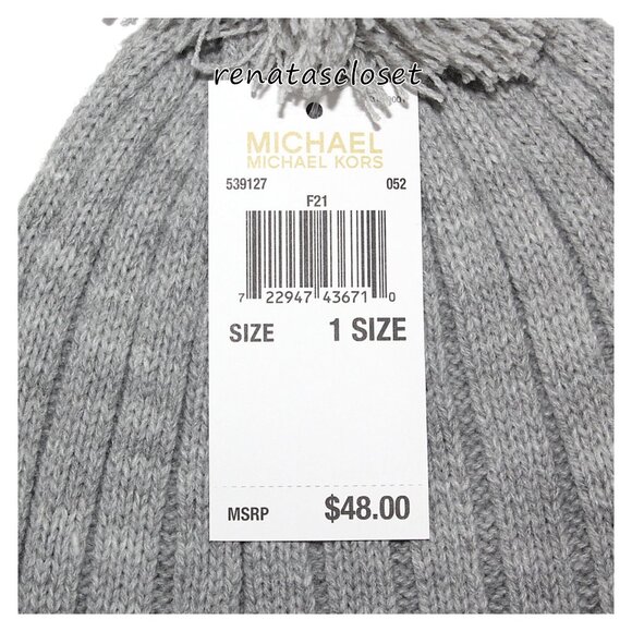 MICHAEL Michael Kors Pom-pom Knit Beanie Hat NWT/NIP main image 6